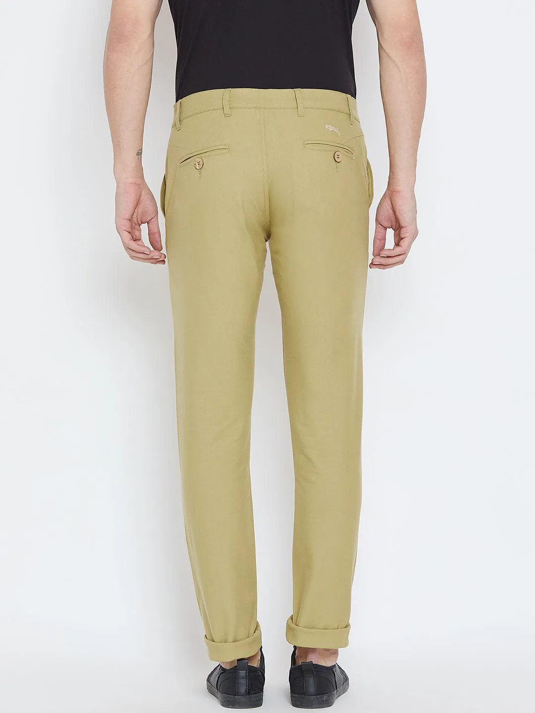 Men Beige Casual Trousers