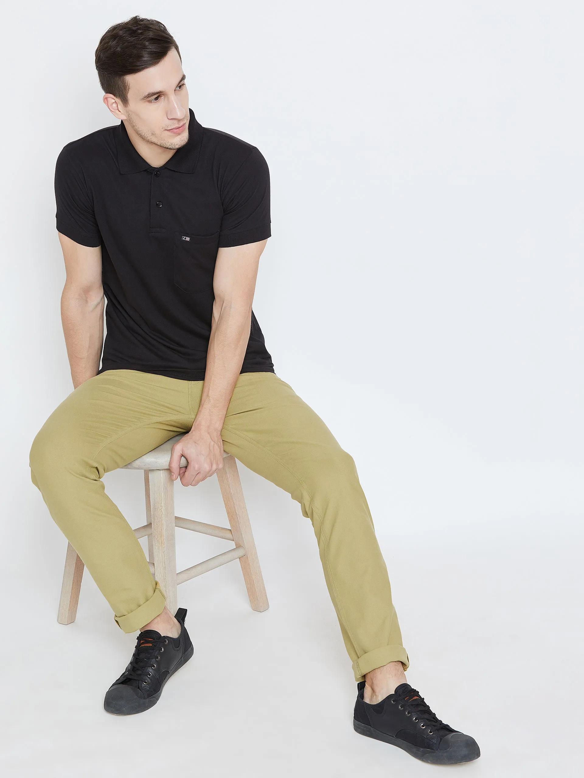 Men Beige Casual Trousers