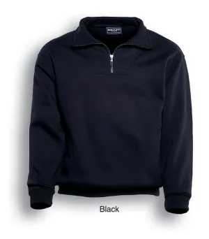 Mens 1/2 Zip Fleece Top - Black