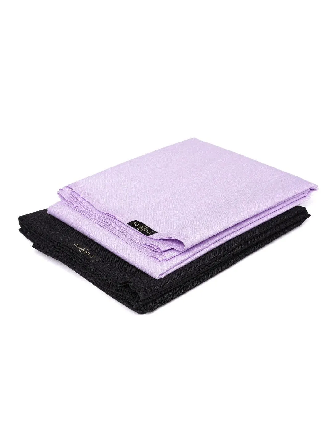 Men's Cotton Blend Purple Shirt (2.25 M) & Black Trouser (1.2 M) Unstitched Fabric Combo - Sojanya