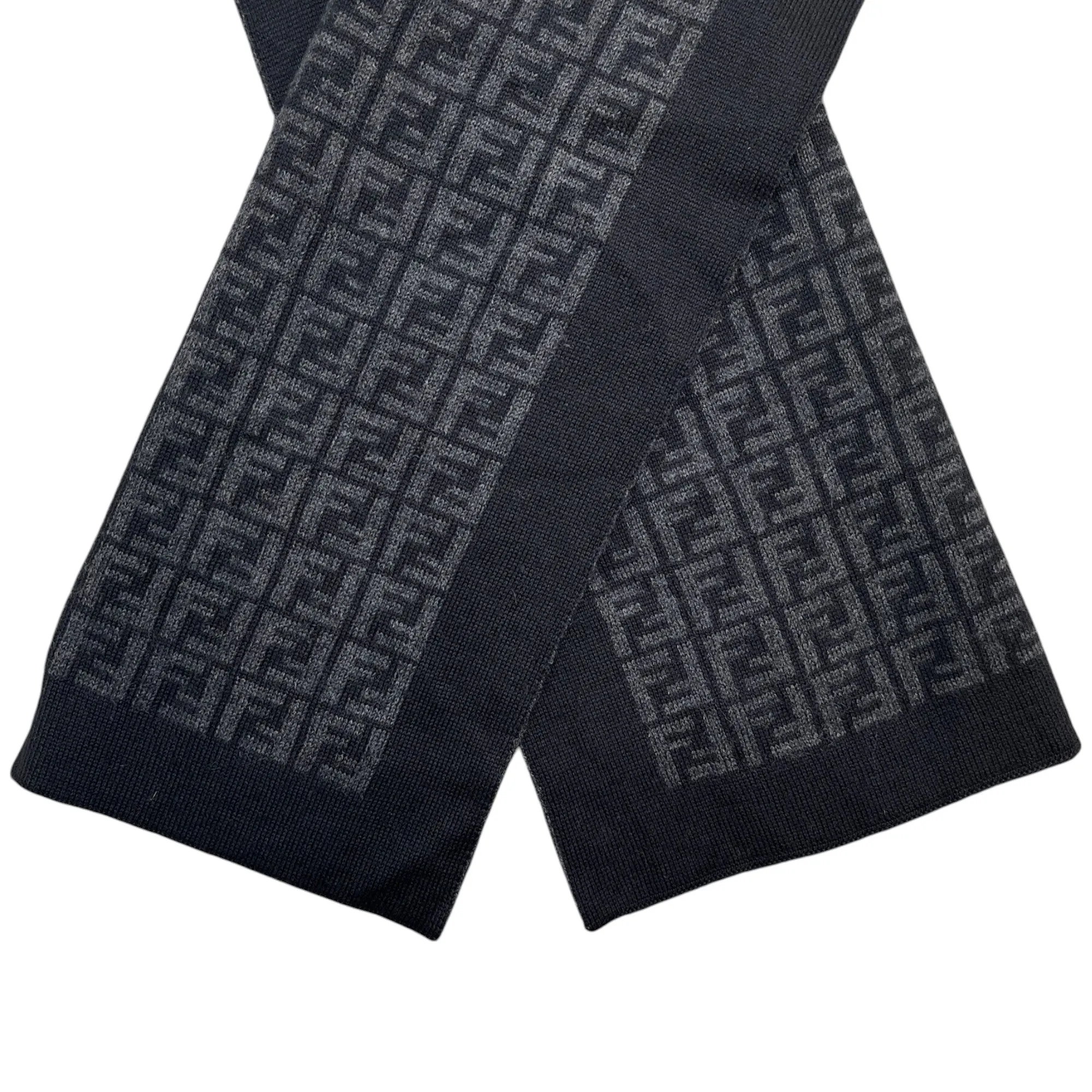 Men's Ff Monogram Scarf Black