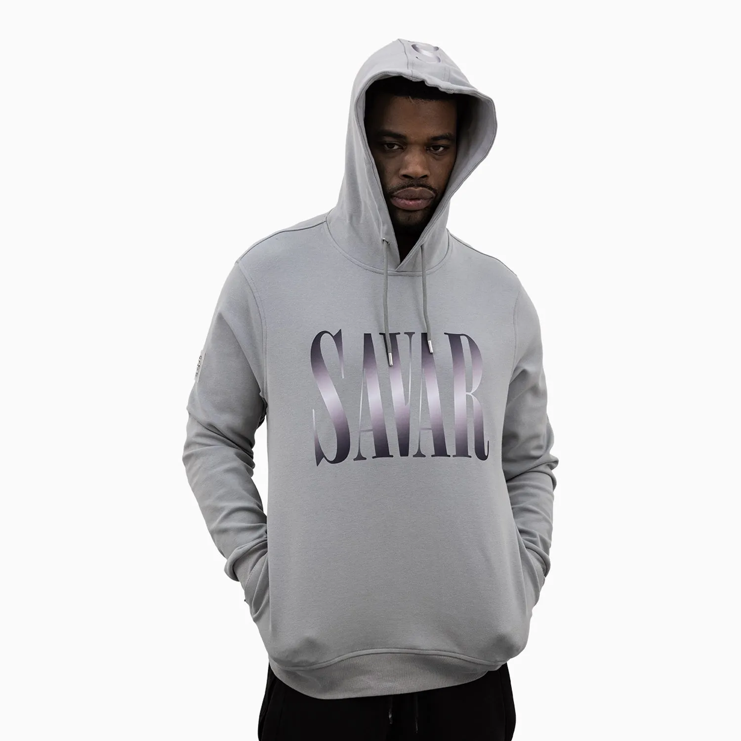 Men's Gradient Text Big Logo Pull Over Hoodie