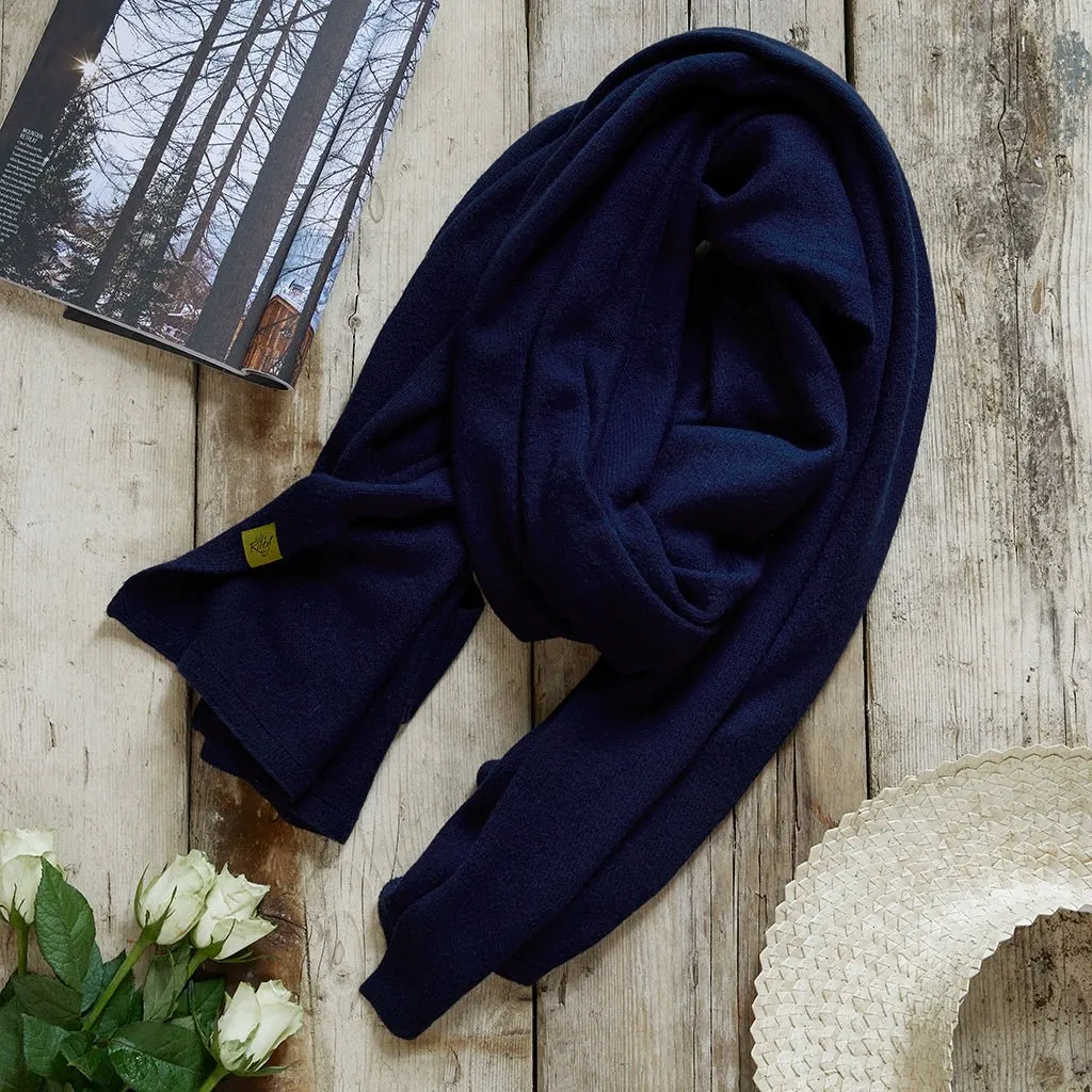 Merino Wool Wrap In Navy