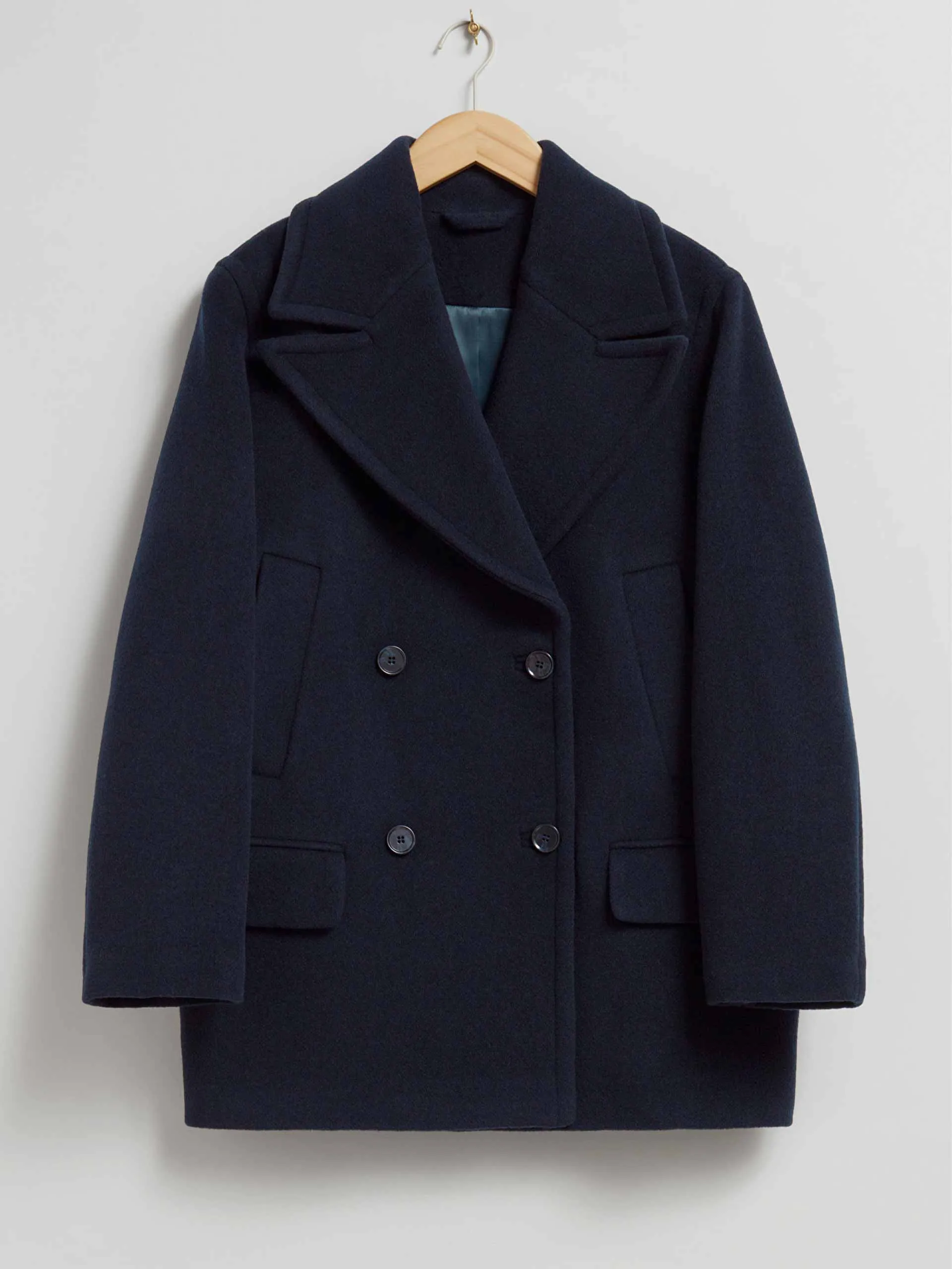 Navy relaxed pea coat