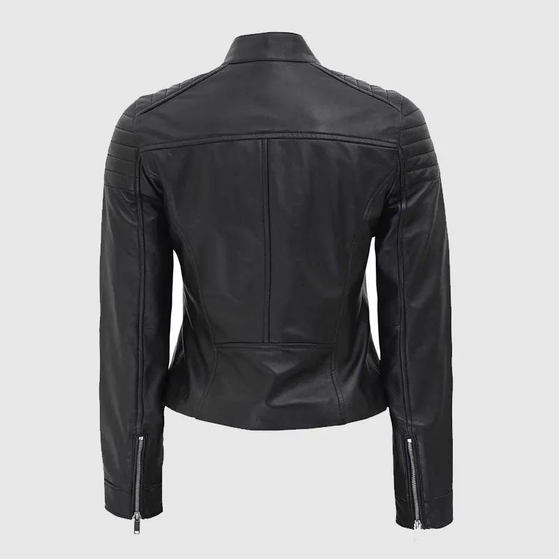 New Quality Carrie Womens Black Slim Fit Leather Jacket