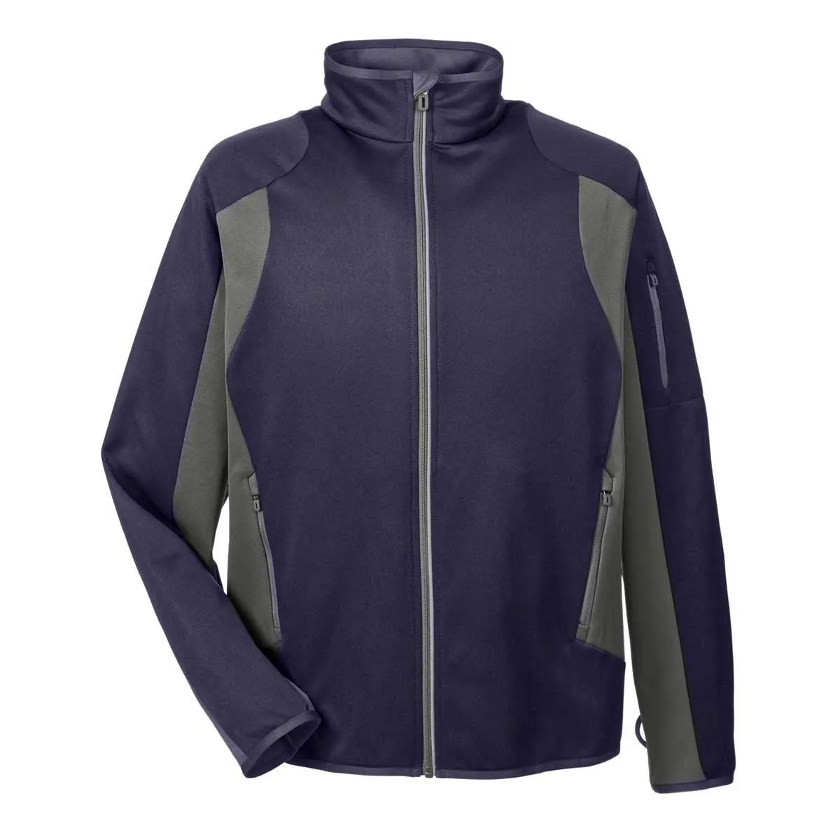 North End Men's Navy/Dark Graphite Colorblock Performance Fleece Jacket