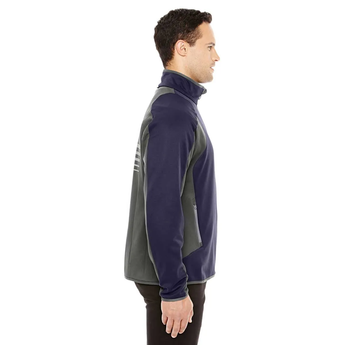 North End Men's Navy/Dark Graphite Colorblock Performance Fleece Jacket