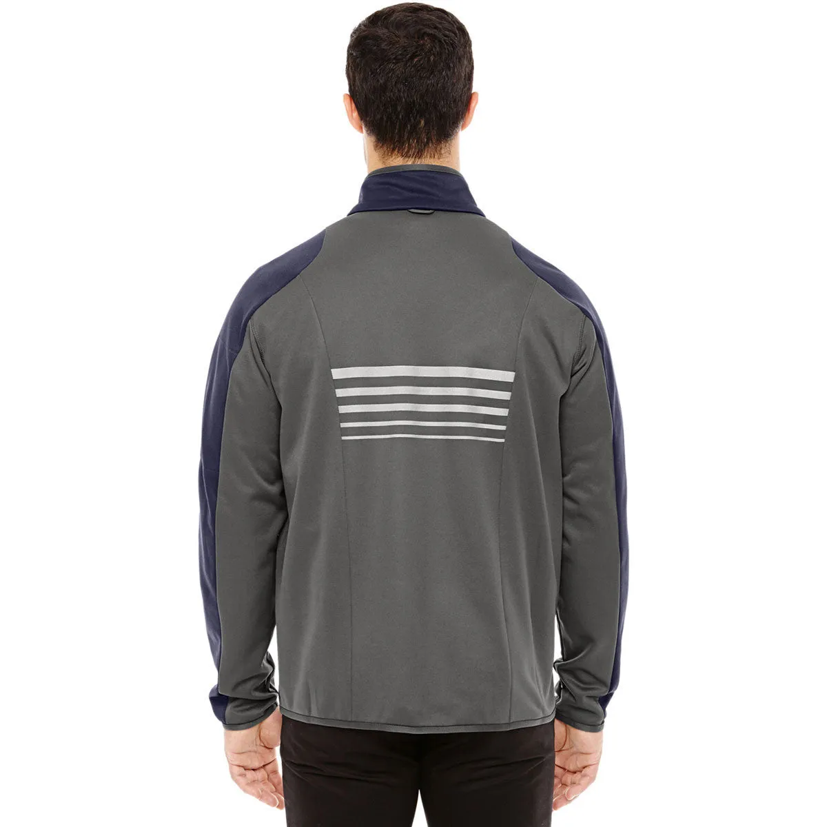 North End Men's Navy/Dark Graphite Colorblock Performance Fleece Jacket