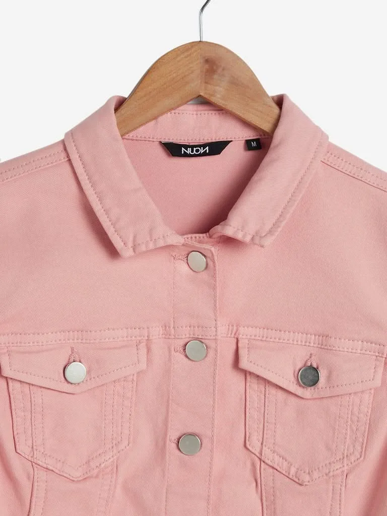 Nuon Peach Denim Crop Jacket