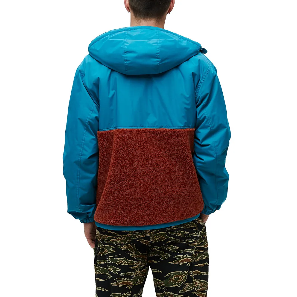 OBEY SPLITS SHERPA ANORAK JACKET // PURE TEAL MULTI