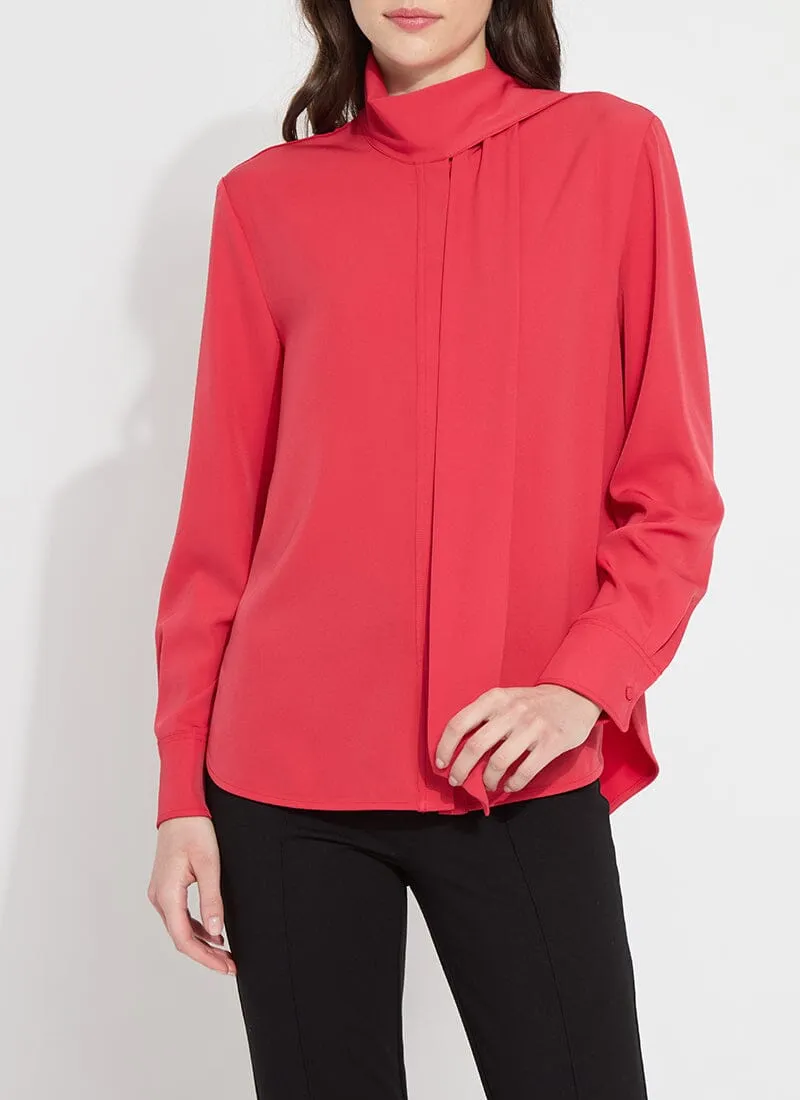 Odette Scarf Neck Shirt | Defined Red