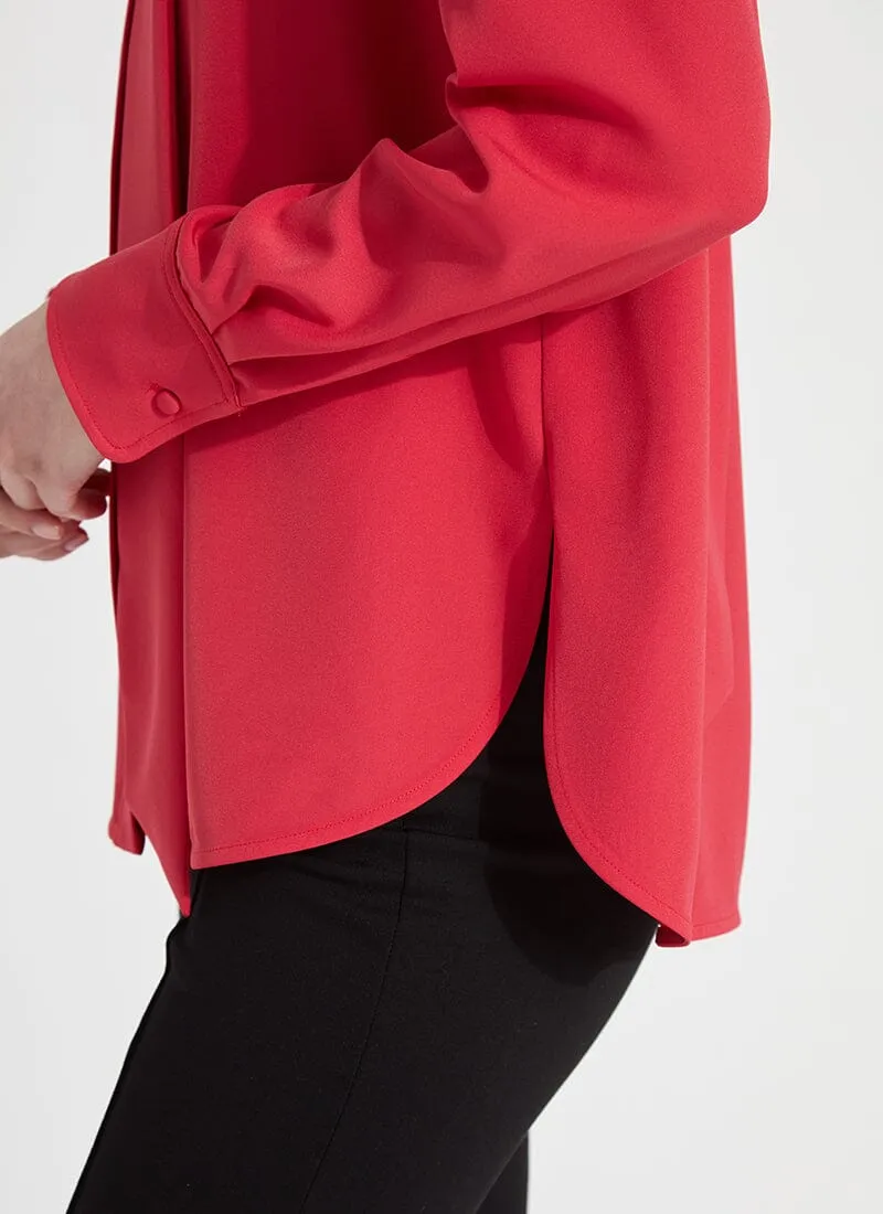 Odette Scarf Neck Shirt | Defined Red