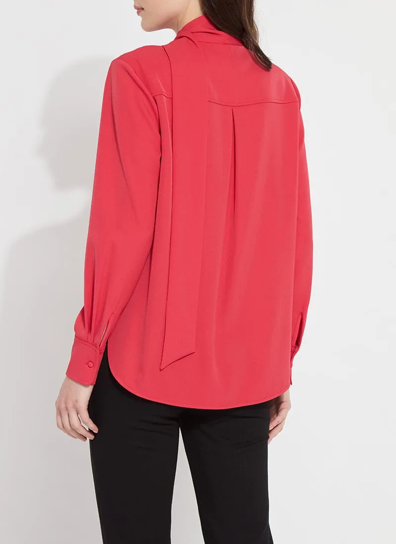 Odette Scarf Neck Shirt | Defined Red