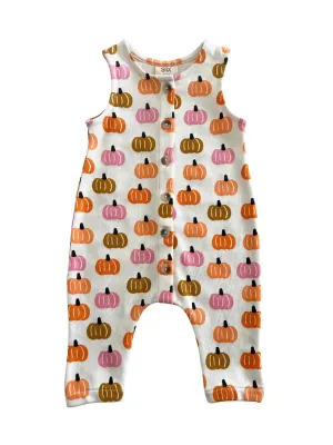 Organic Jumpsuit, Pink Pumpkin Patch