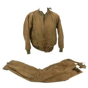 Original U.S. WWII Named Winter Combat “Tanker” Jacket With Personalized Pinup Artwork and  “Bibs” - Col. Richard Henshaw, Omaha Beach D-Day Veteran