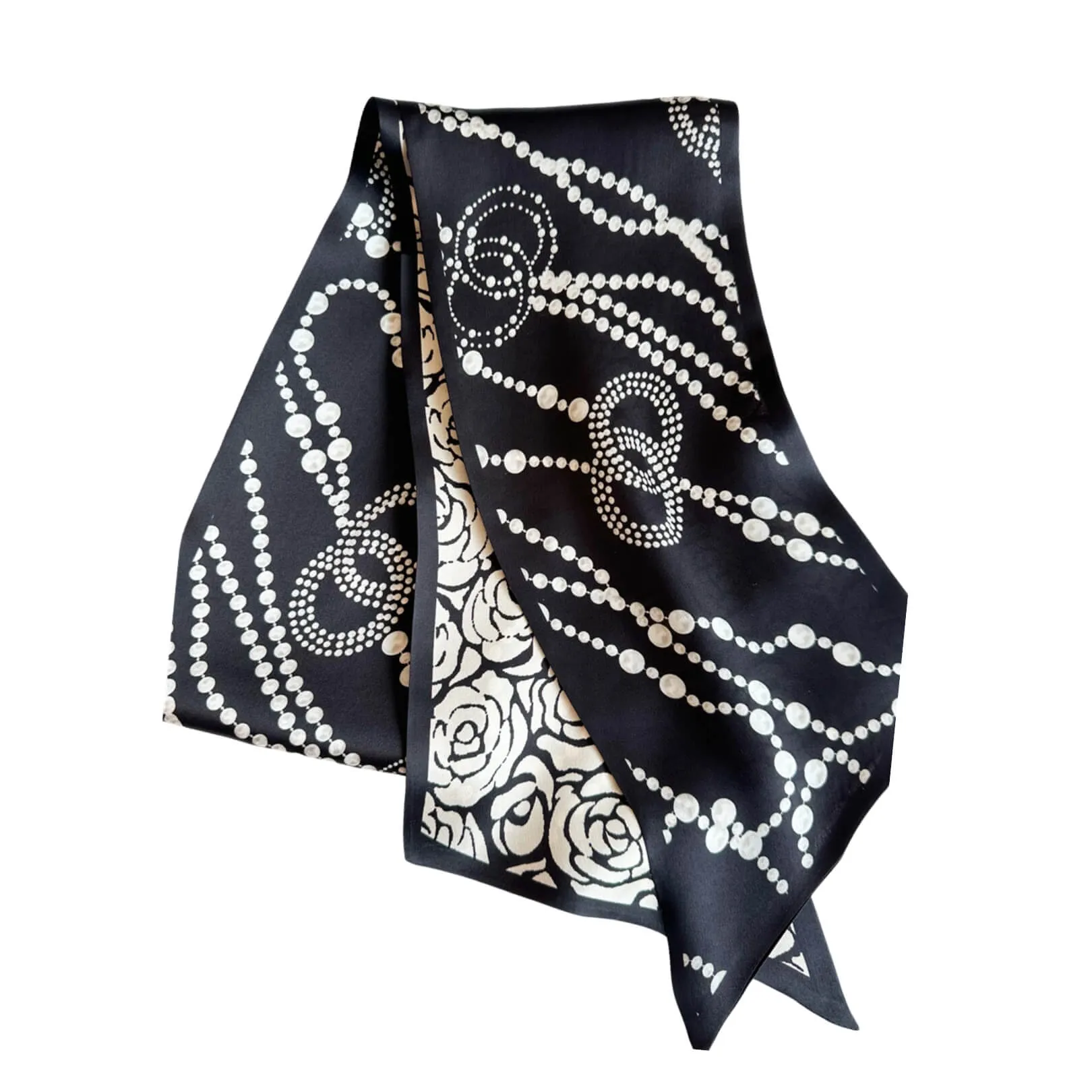 Pearls & Petals Pure Mulberry Silk Long Scarf