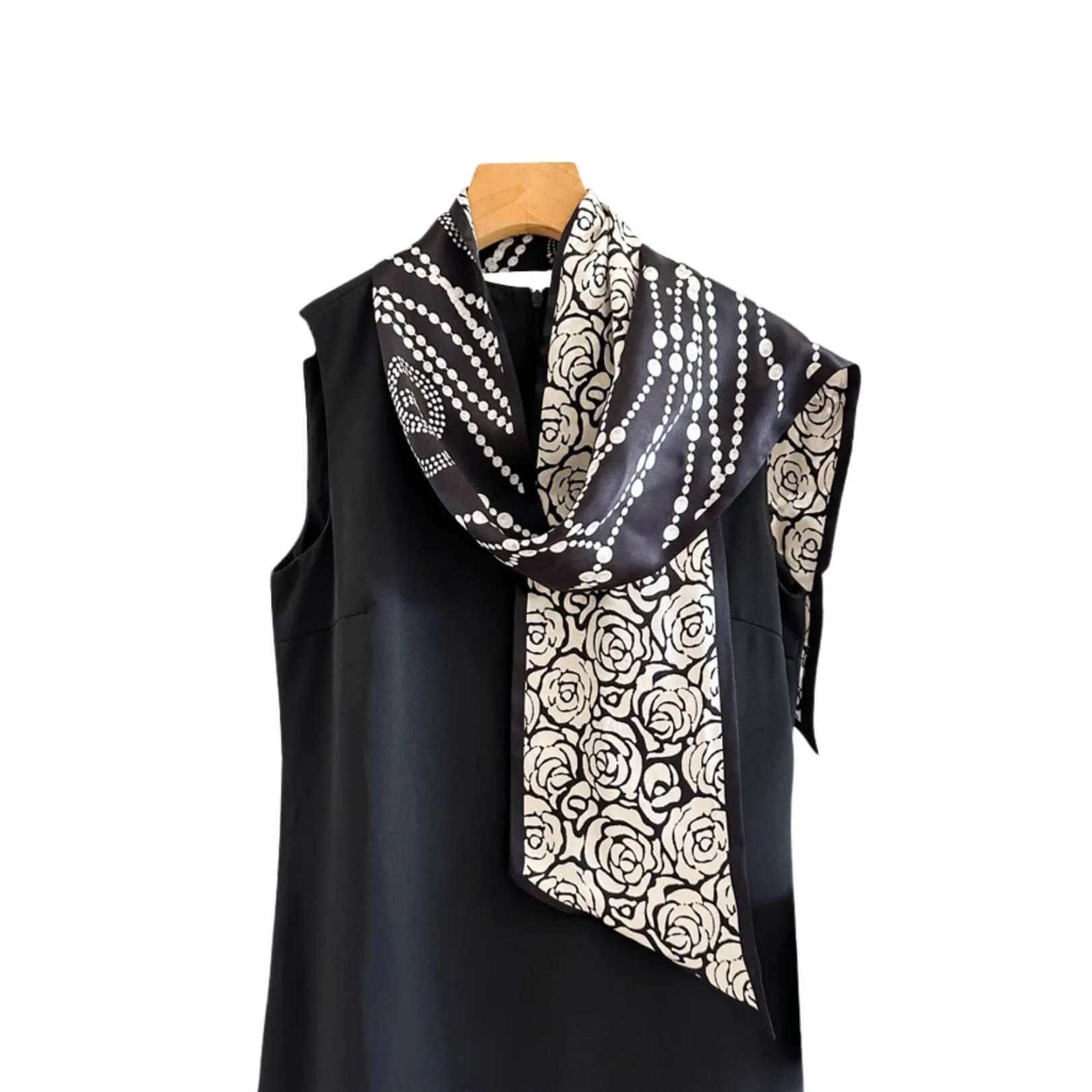 Pearls & Petals Pure Mulberry Silk Long Scarf