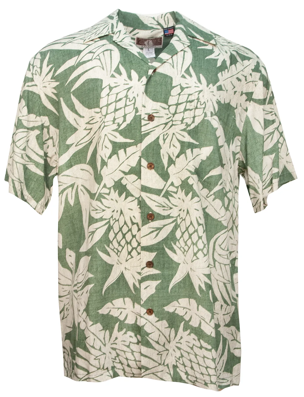 Pineapple Twist Mens Shirt in Sage