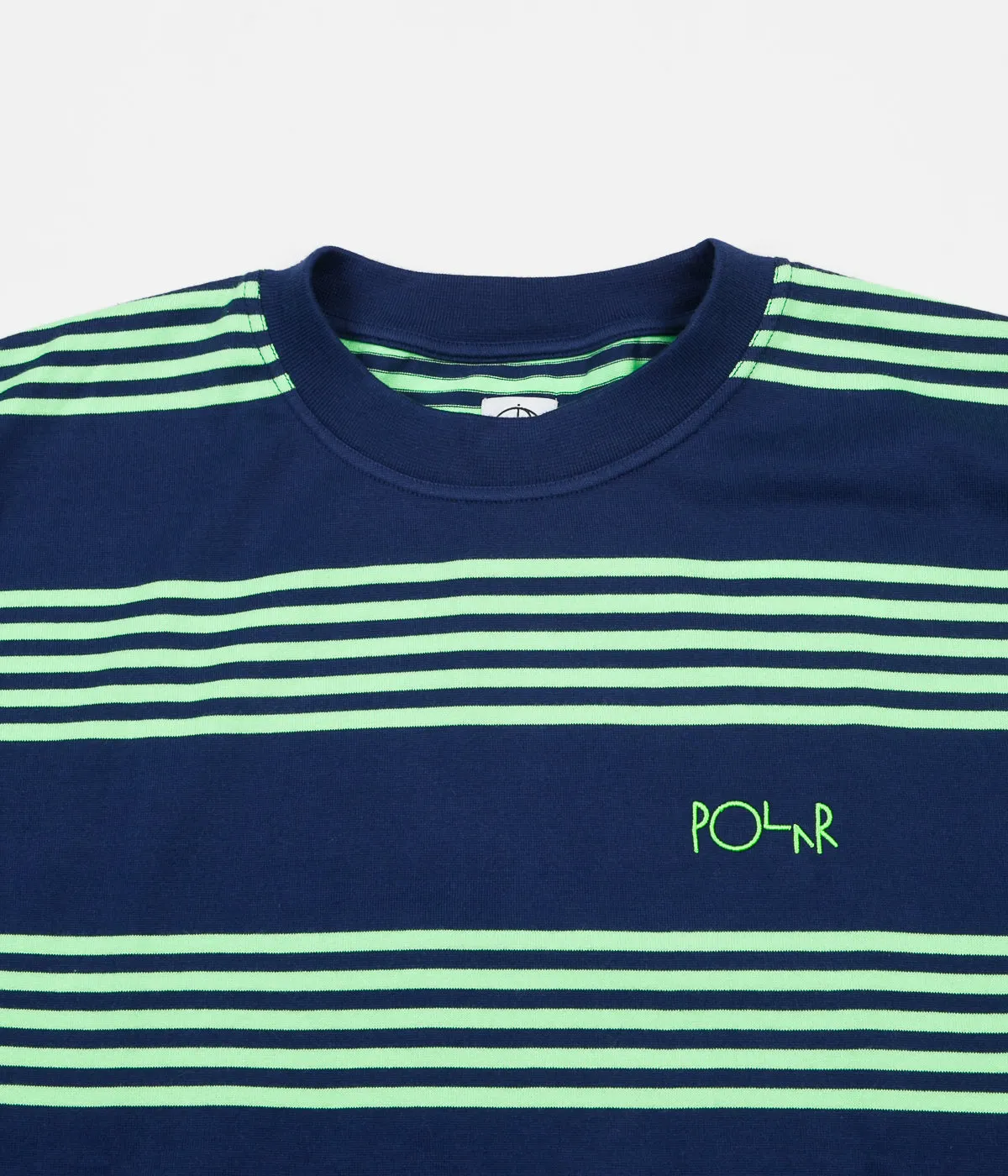 Polar Striped Surf T-Shirt - Dark Blue / Gecko Green