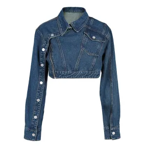 Pre Order:  Jeans Deconstruction Asymmetric Short Jacket