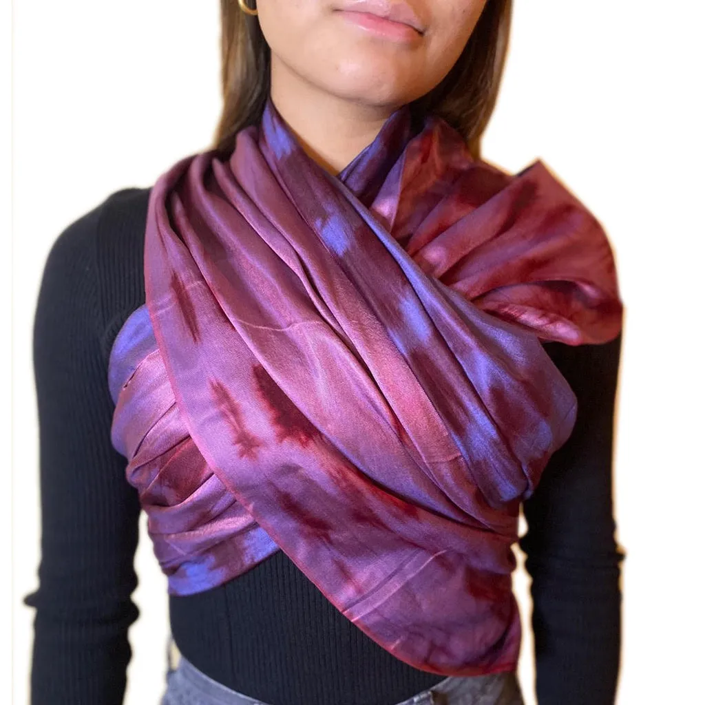 Raspberry Blackberry Silk Scarf