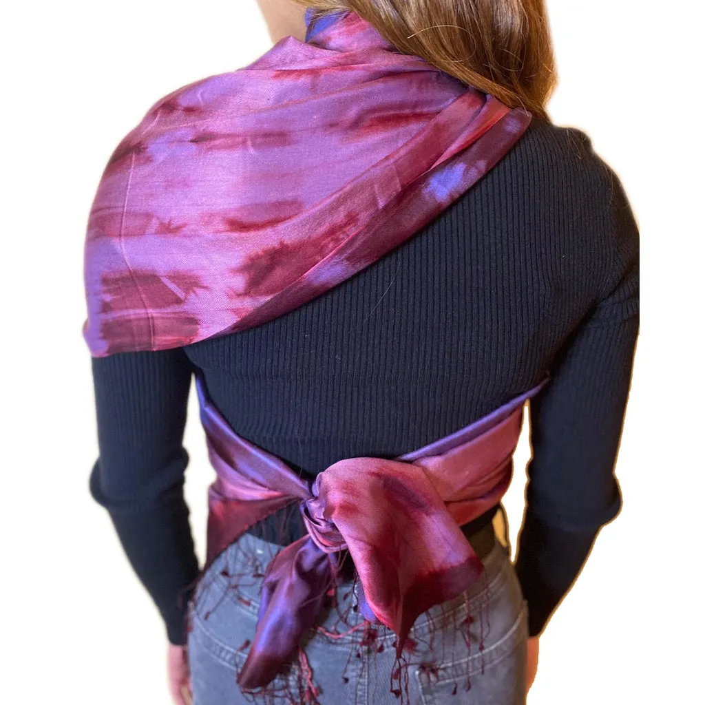 Raspberry Blackberry Silk Scarf