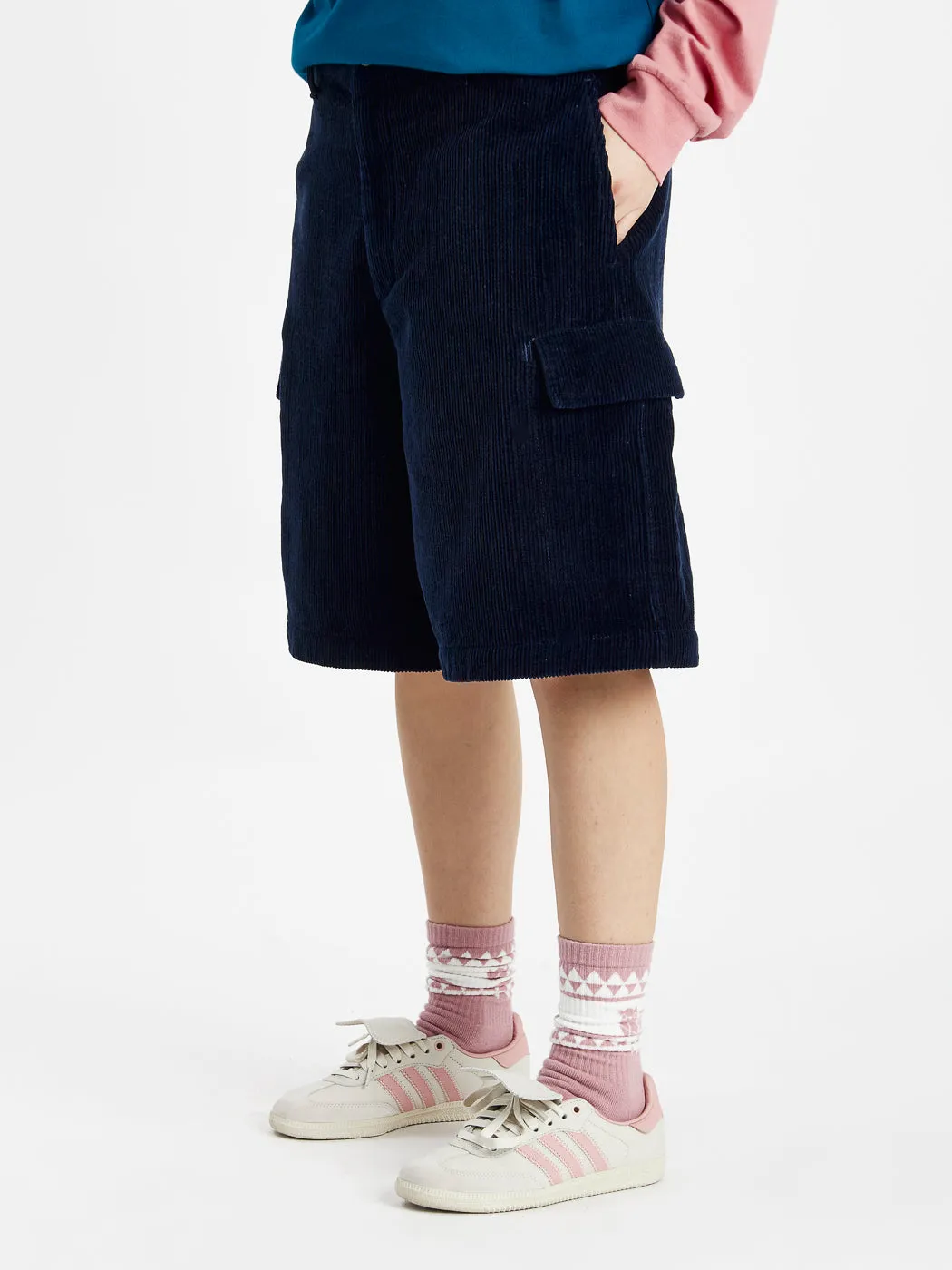 Raye Corduroy Jorts Navy