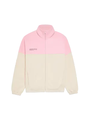 Recycled Cotton Color Block Jacket—sakura pink