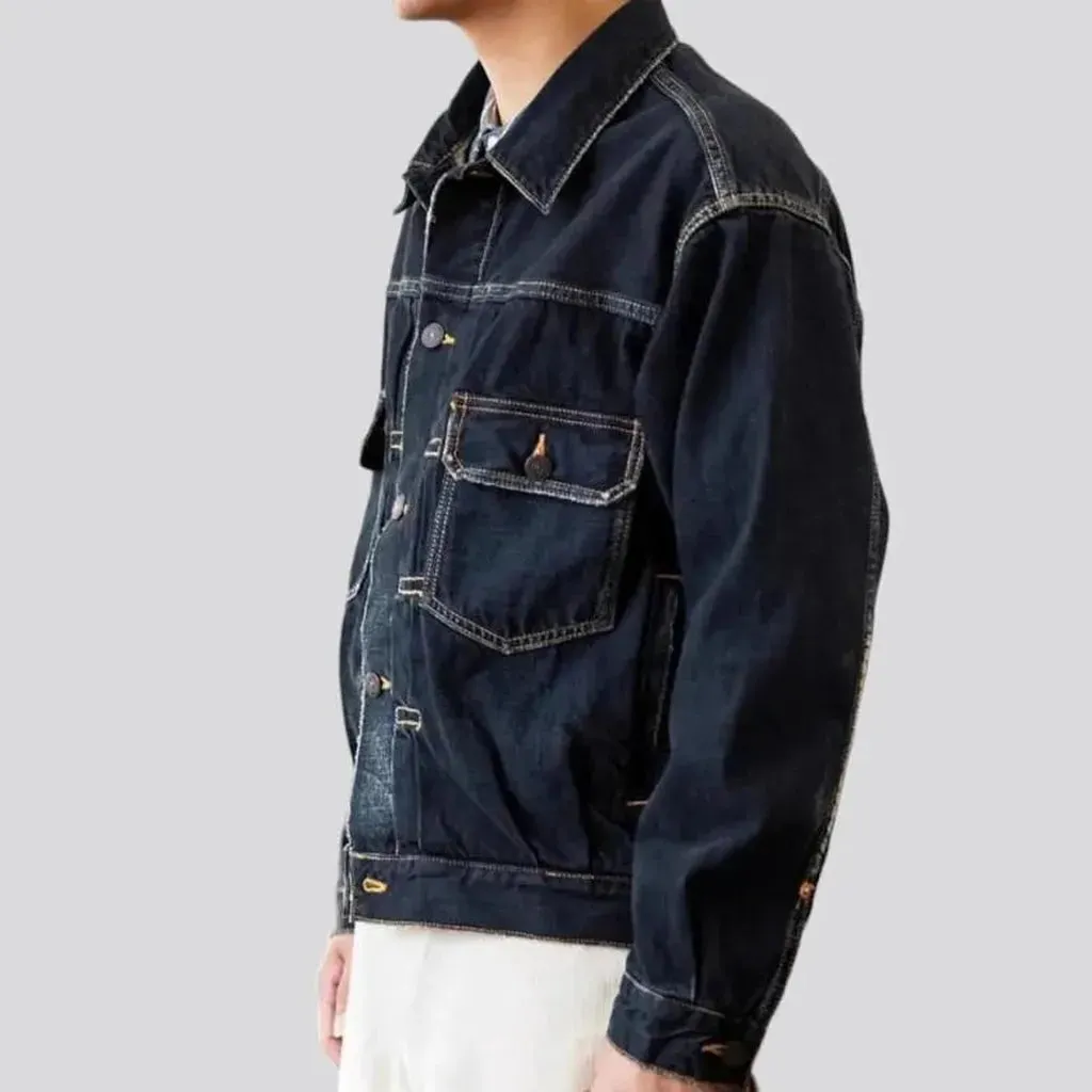 Regular selvedge men's jean jacket