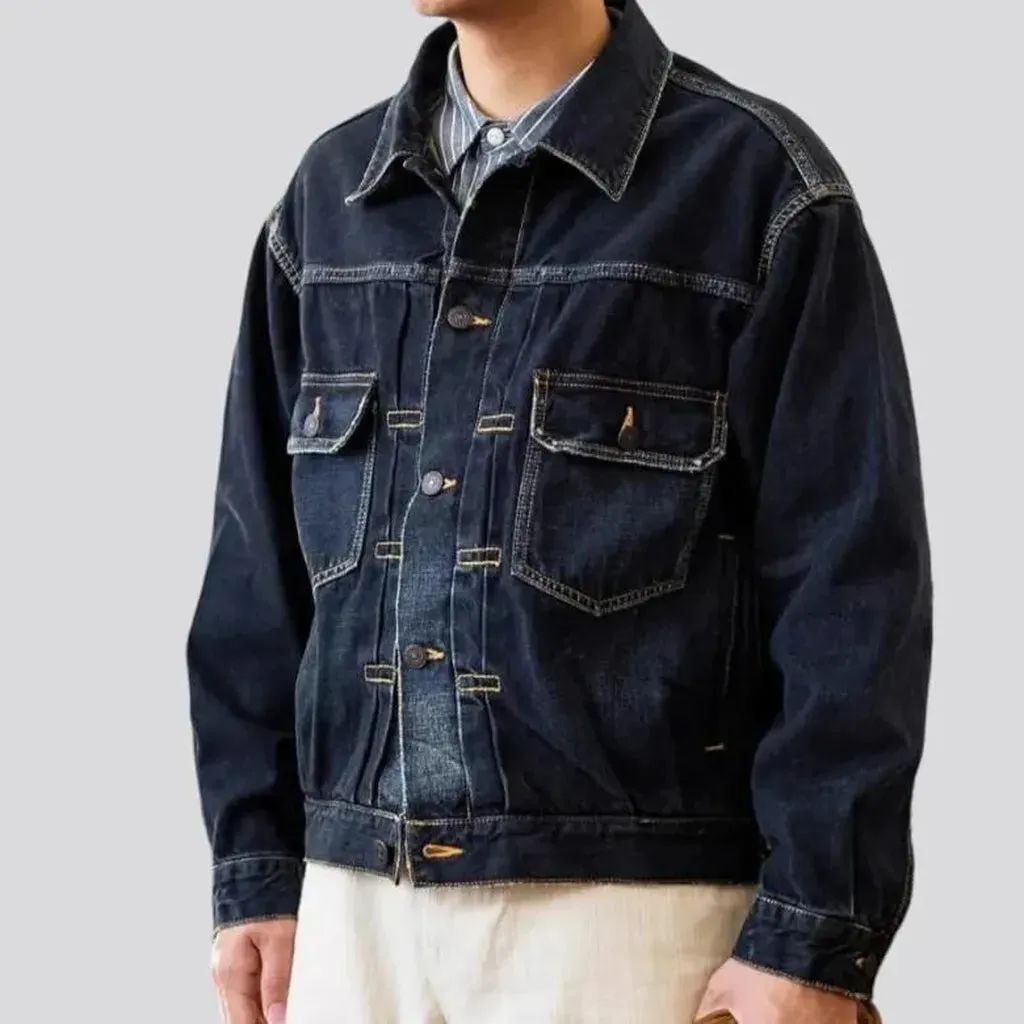 Regular selvedge men's jean jacket