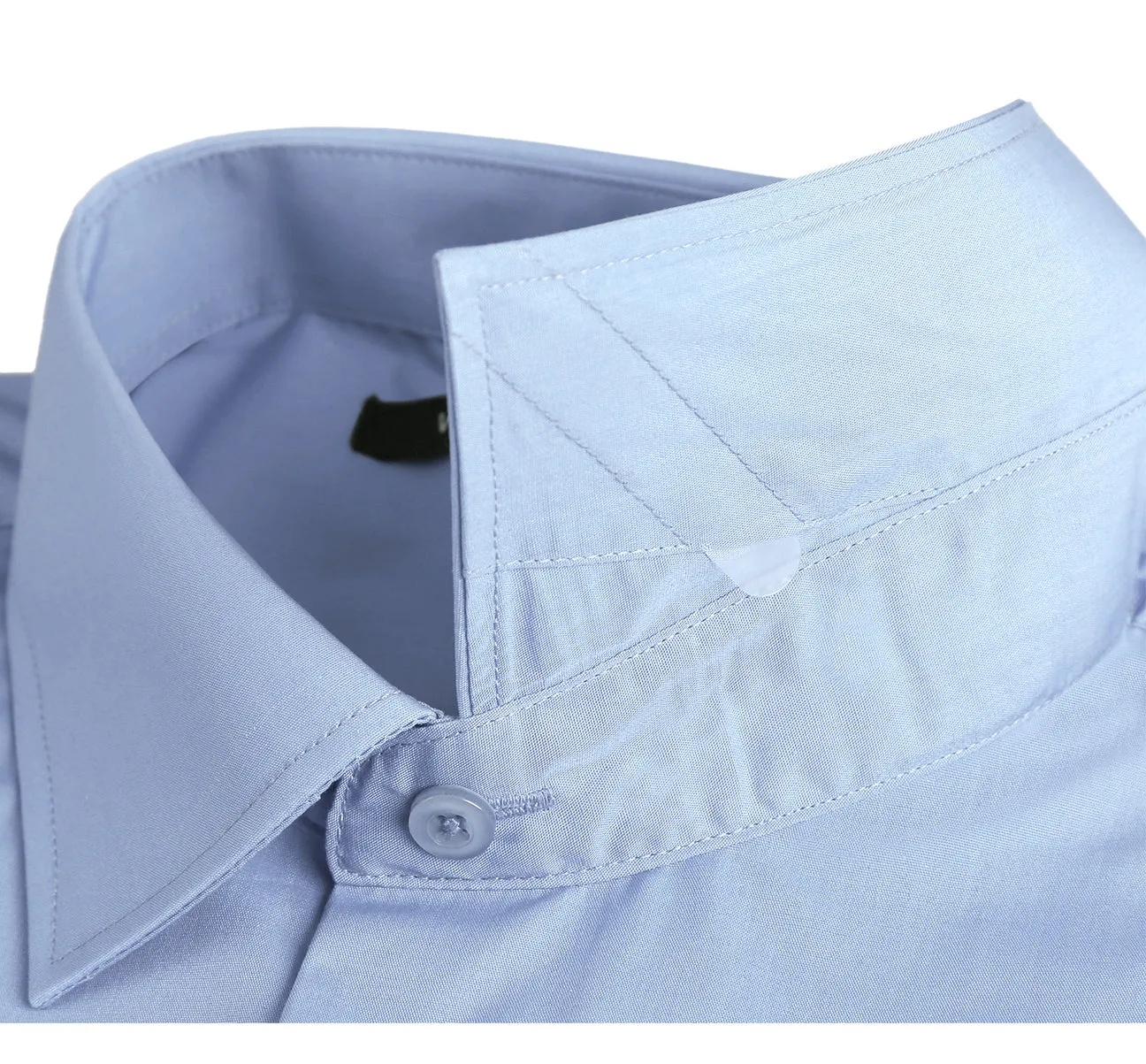 RENOIR Light Blue Classic Fit Long Sleeve Travel Easy-Care Cotton Dress Shirt CS0221