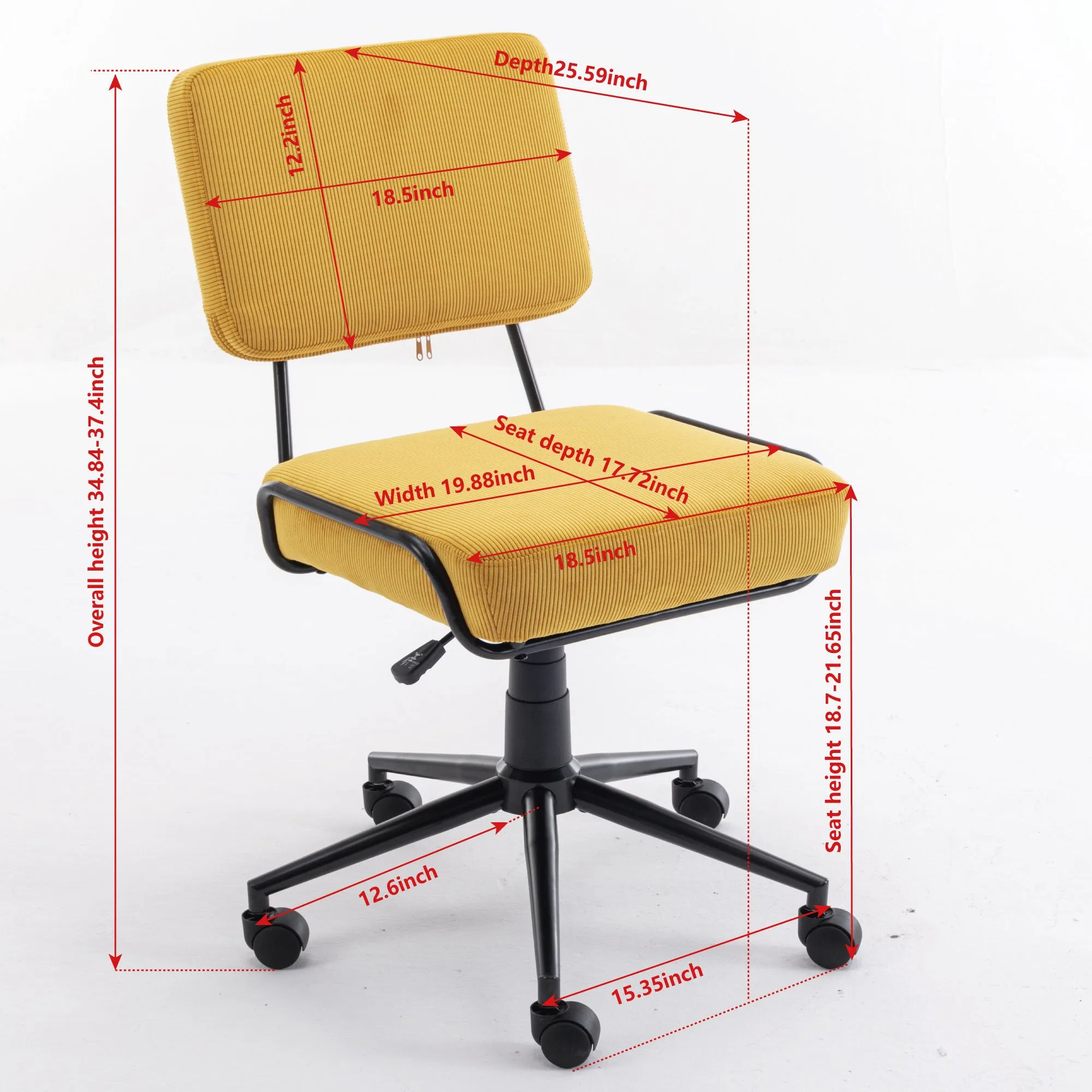 Retro Yellow Corduroy Desk Chair