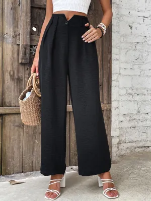 Ruched High Waist Straight Leg Pants