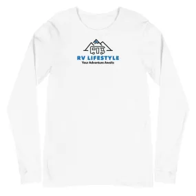 RV Lifestyle Logo Men and Women's Long Sleeve Tee - White, Athletic Heather