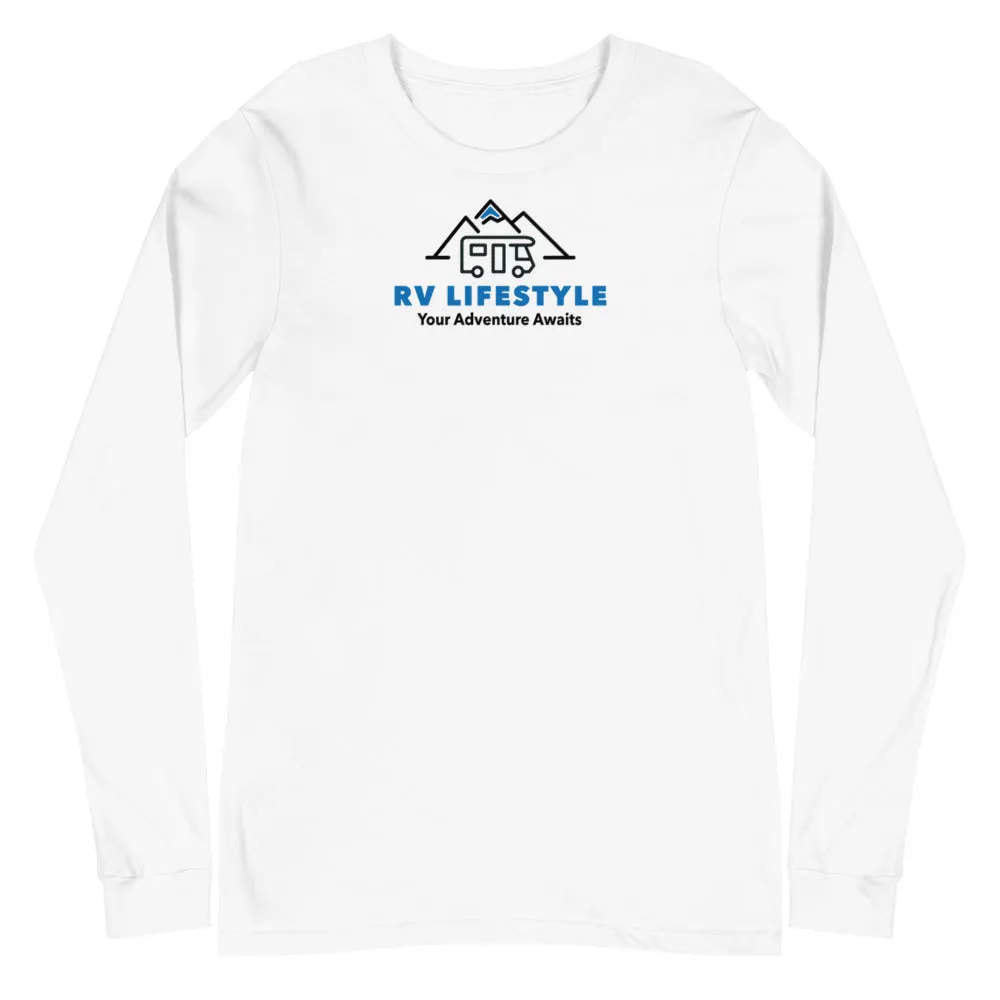 RV Lifestyle Logo Men and Women's Long Sleeve Tee - White, Athletic Heather