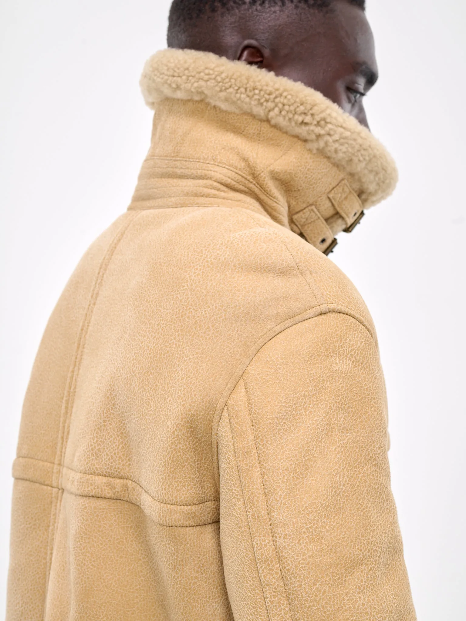 Shearling Leather Jacket (ES2424CA-CAMEL)