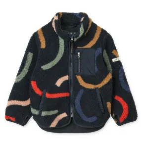 Sherpa Jacke "Nolan Pile Jacket Graphic Swirls / Classic Navy"