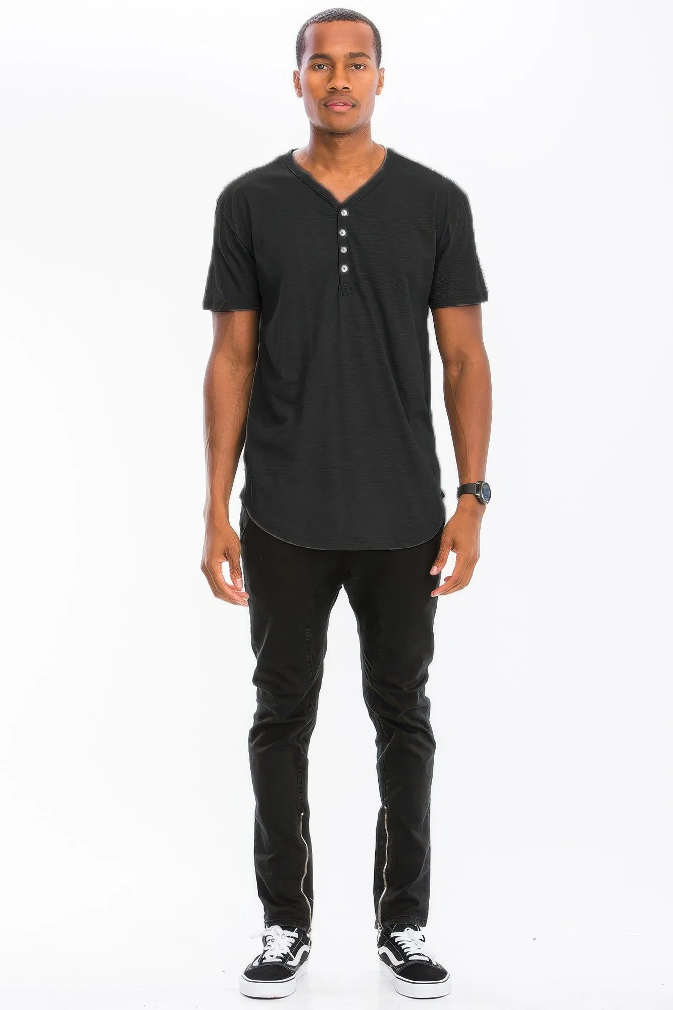 Short Sleeve 4 Button Henley Shirt