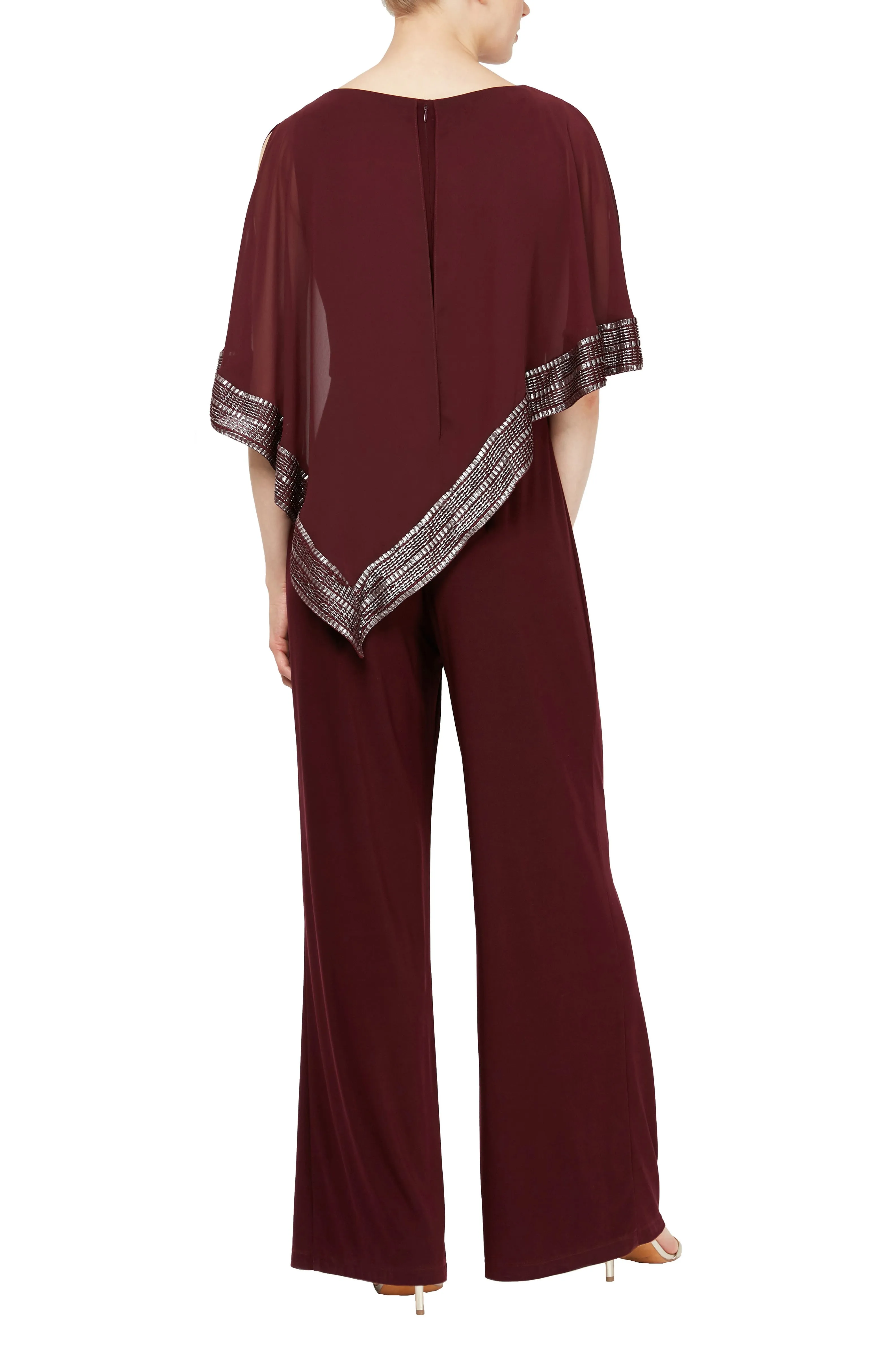 SL Fashions chiffon one piece pull on jumpsuit