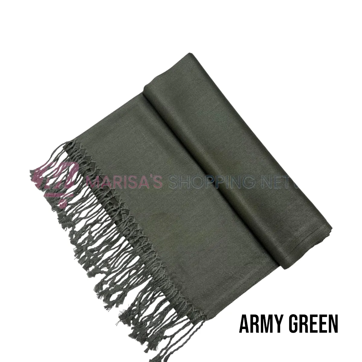 Solid Army Green Pashmina Scarves