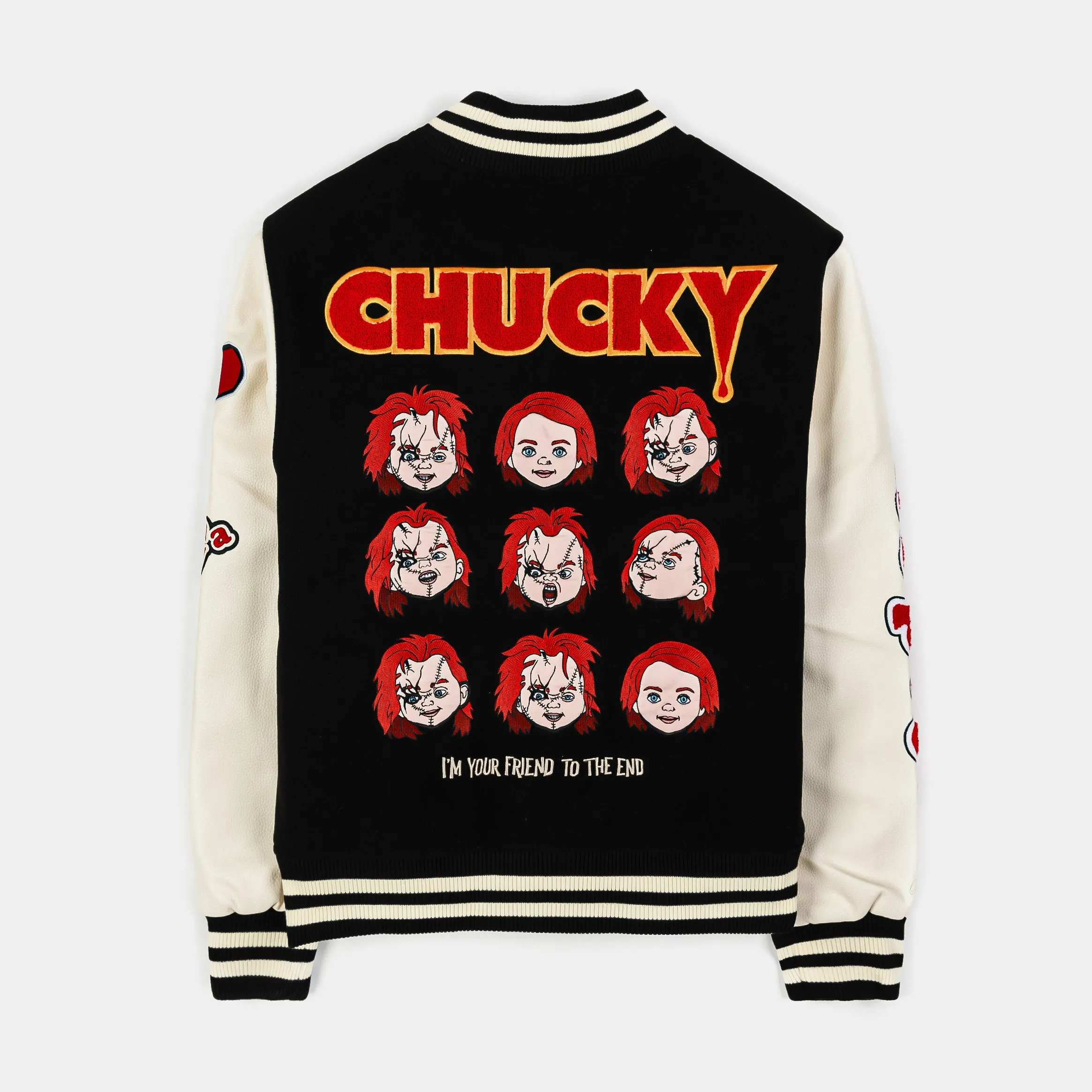 SP x Chucky Wanna Play Varsity Mens Jacket (Black/Beige)