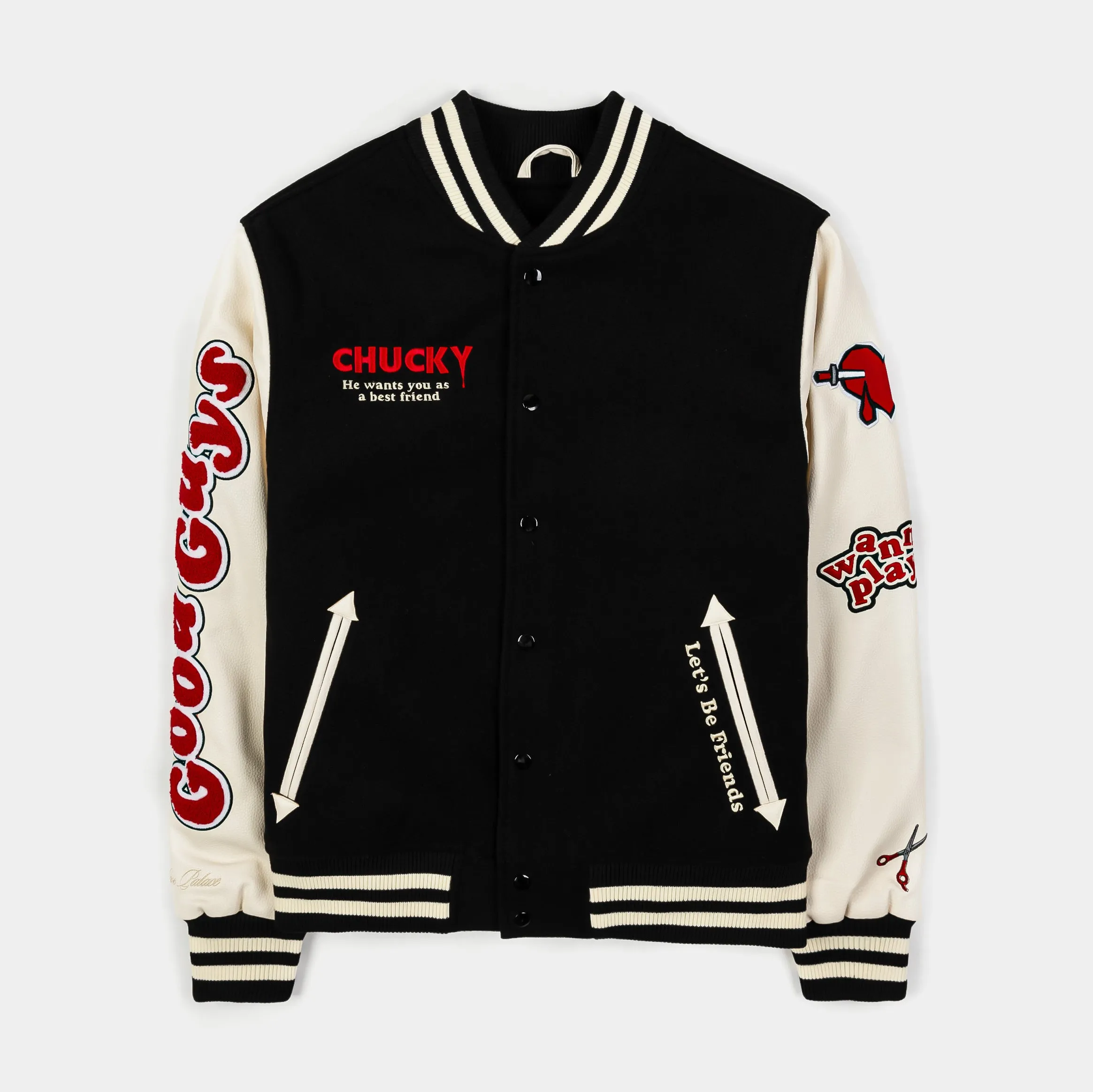 SP x Chucky Wanna Play Varsity Mens Jacket (Black/Beige)