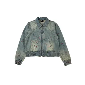 Splatter Paint Denim Bomber