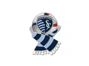 Sporting KC Kansas City WinCraft Light Blue & Navy Soccer Scarf Metal Lapel Pin