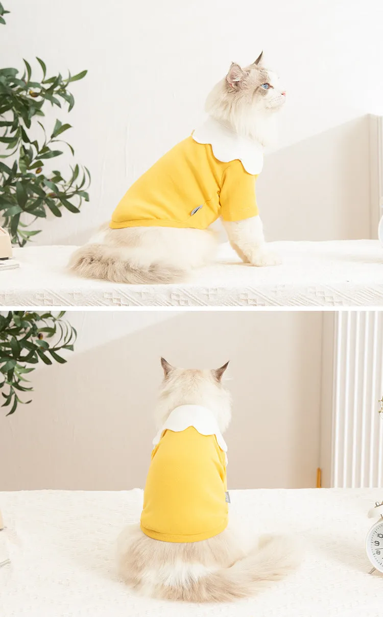 Spring and Autumn Pet Clothes Flower Collar Cat Clothing