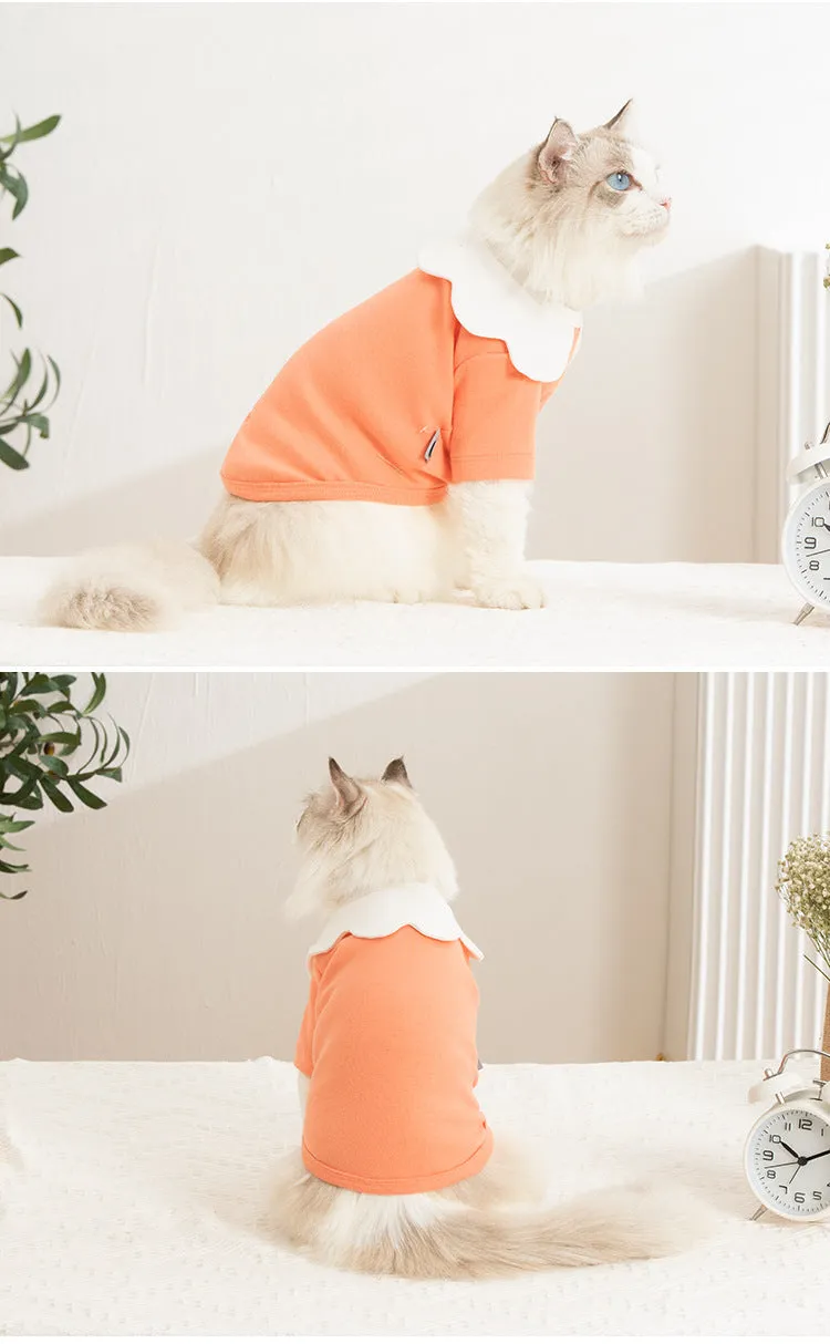 Spring and Autumn Pet Clothes Flower Collar Cat Clothing