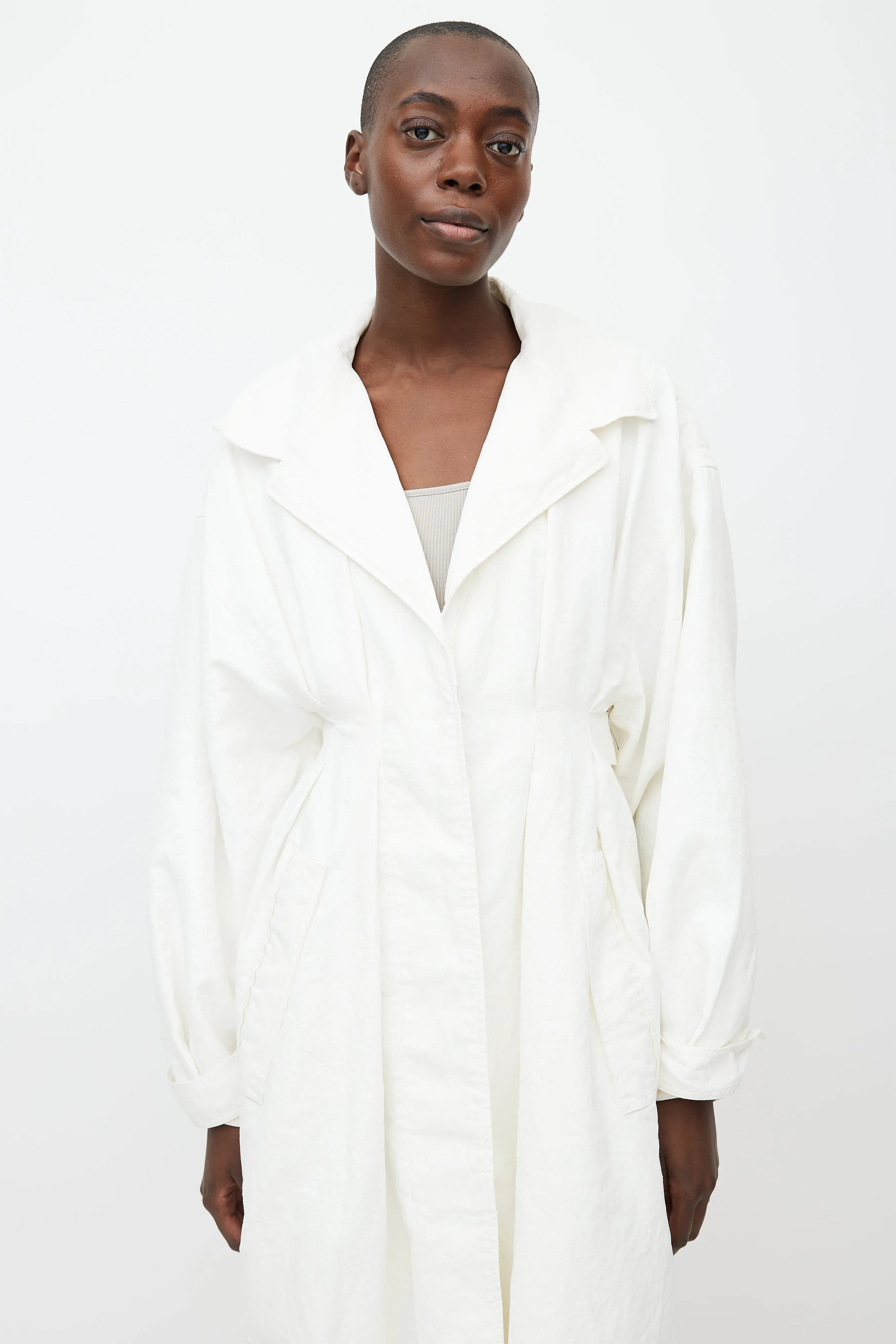 SS19 White Linen La Riviera Trench Coat