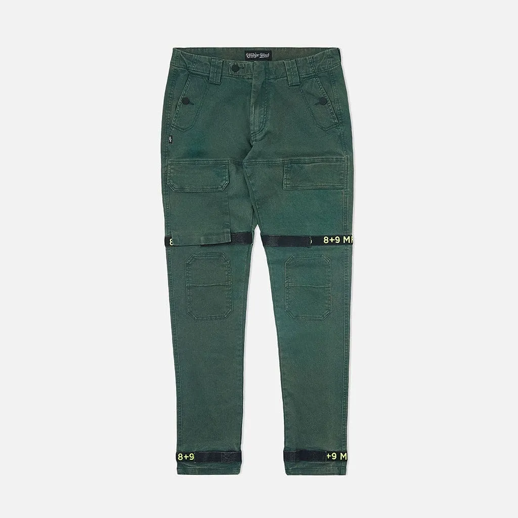 Strapped Up Vintage Washed Utility Pants Green