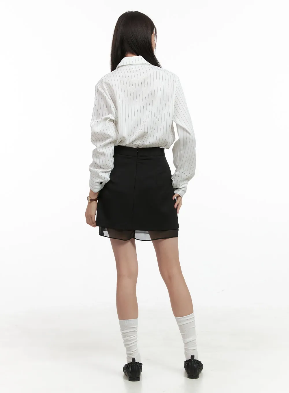 Stripe Buttoned Collar Shirt OG416