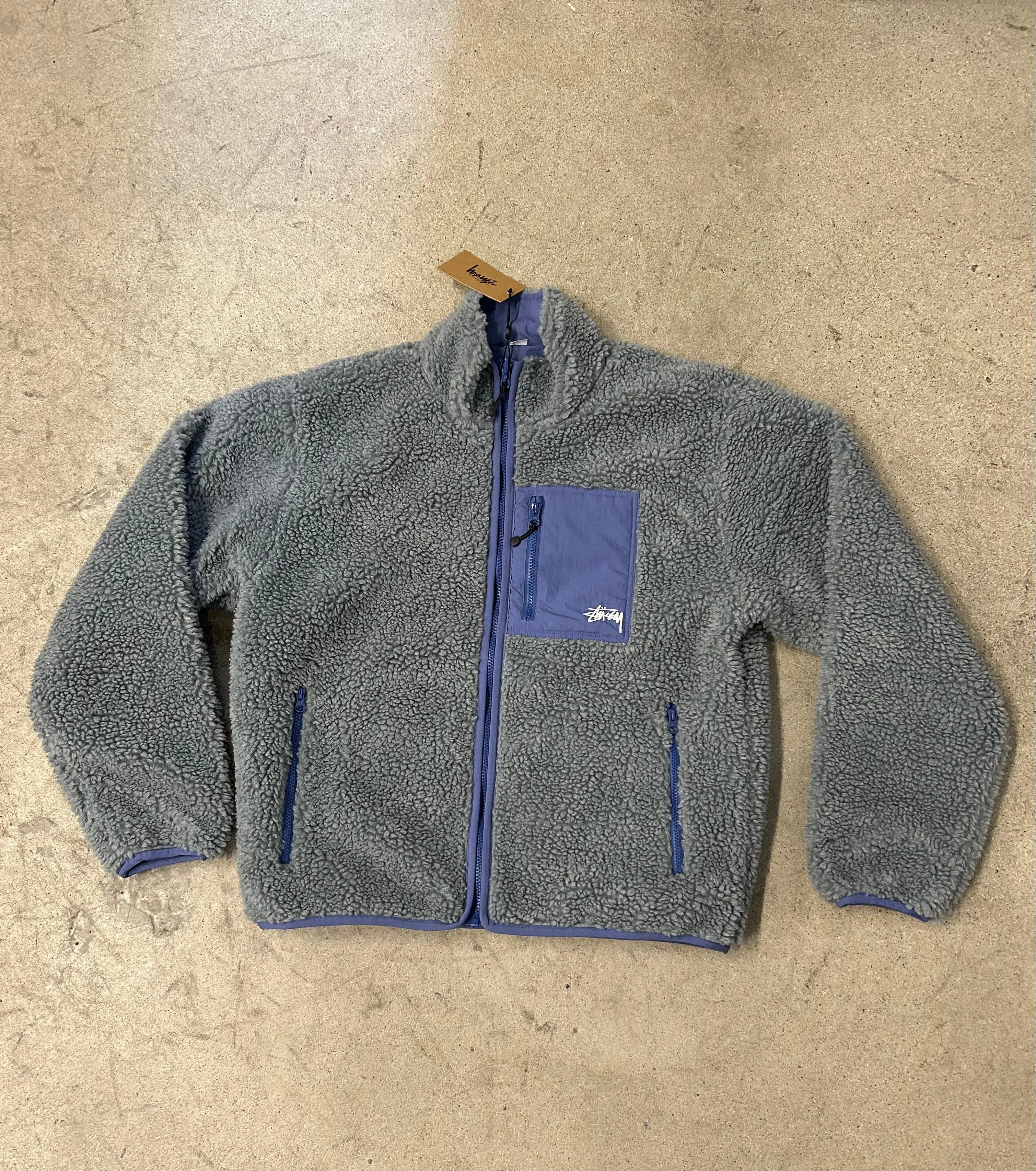 Stüssy Sherpa Reversible Jacket: Bluestone